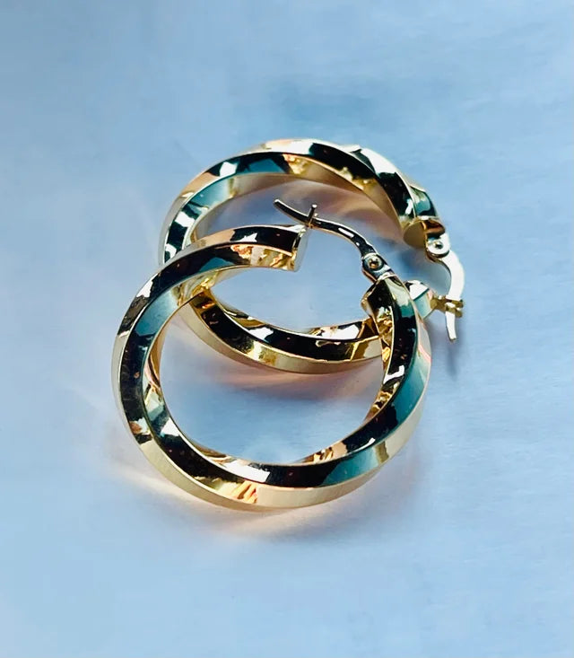 14KT Twist Gold Hoop earrings