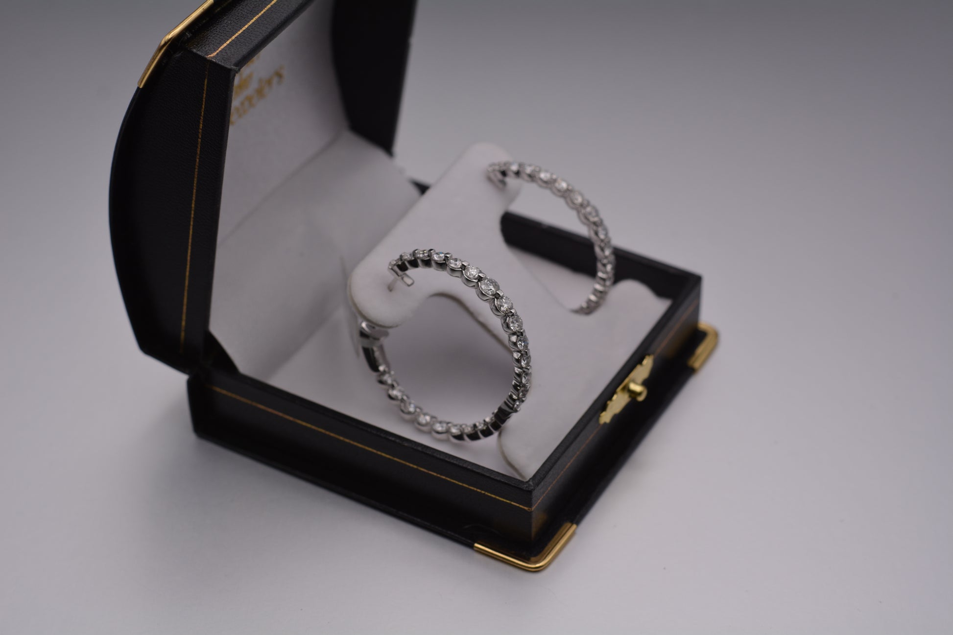 14KT Graduated Diamond Hoops