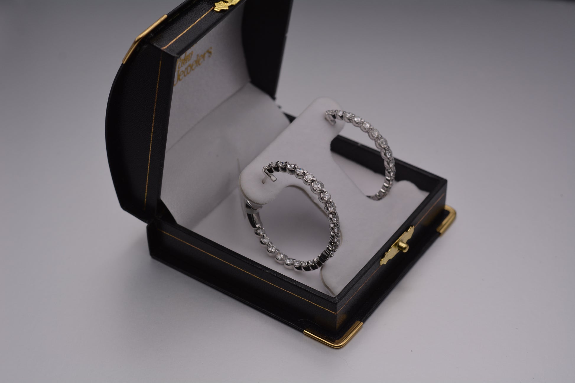 14KT Graduated Diamond Hoops