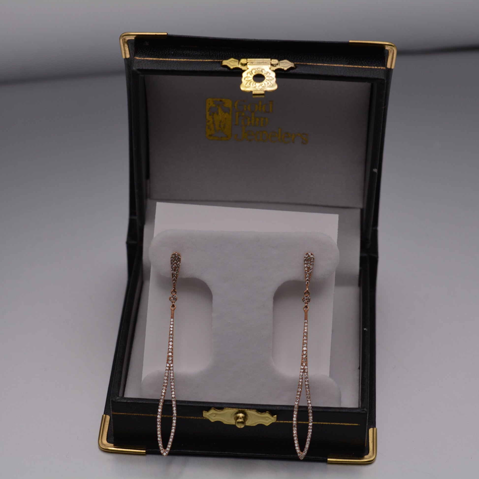 14KT Rose Gold Diamond Dangle Earrings
