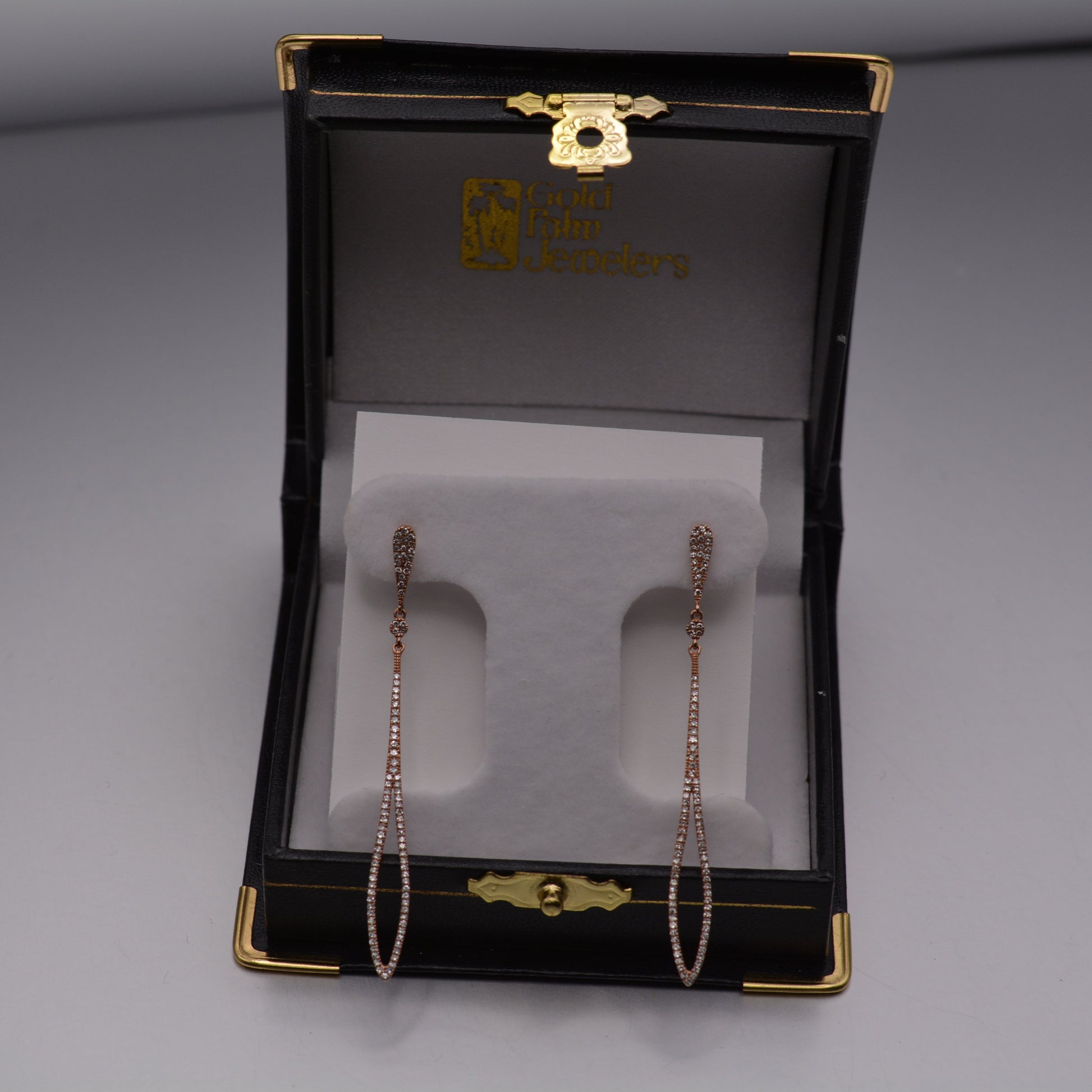 14KT Rose Gold Diamond Dangle Earrings