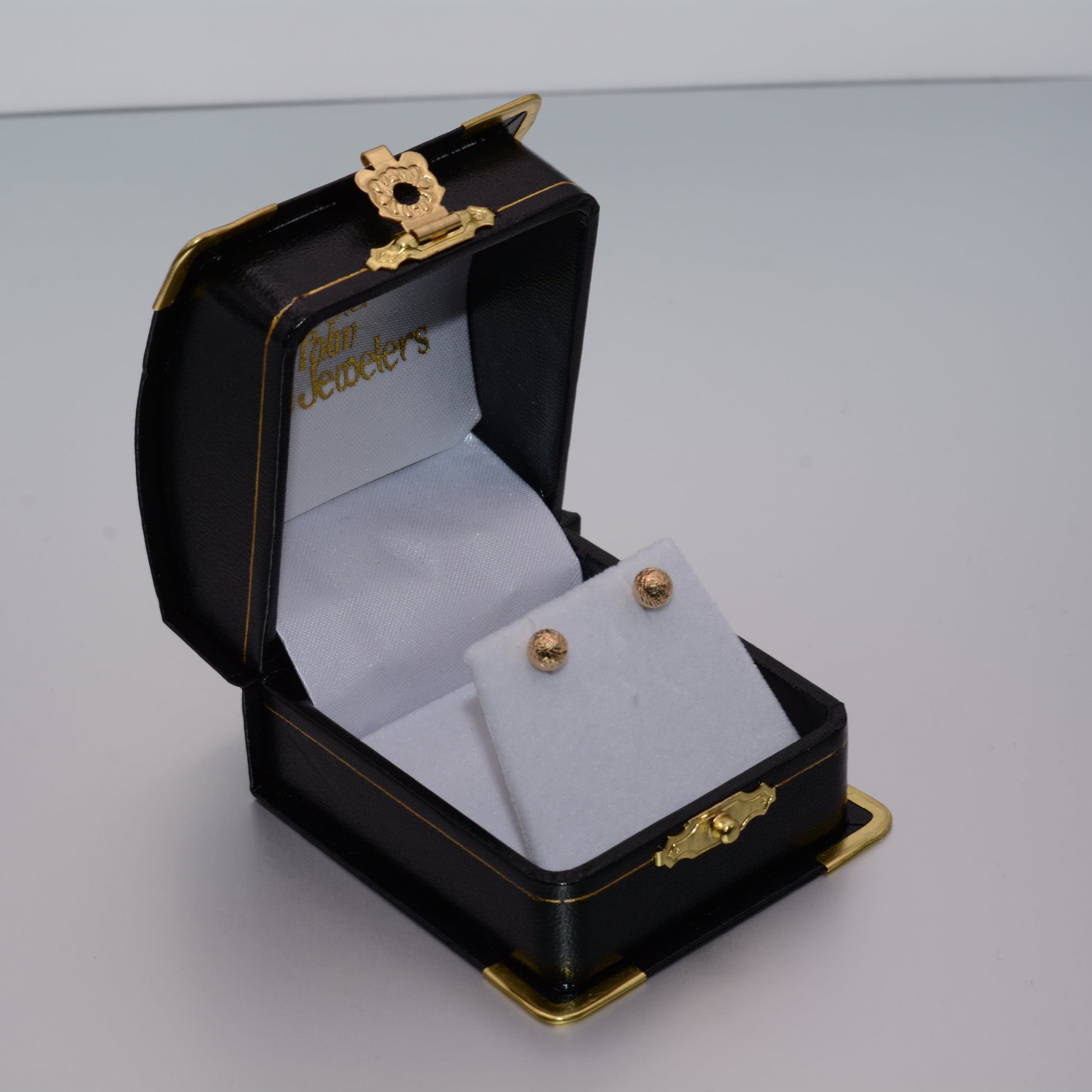 14KT Yellow Gold 4MM Diamond Cut Ball Earrings