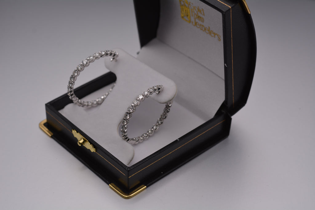 14KT Graduated Diamond Hoops
