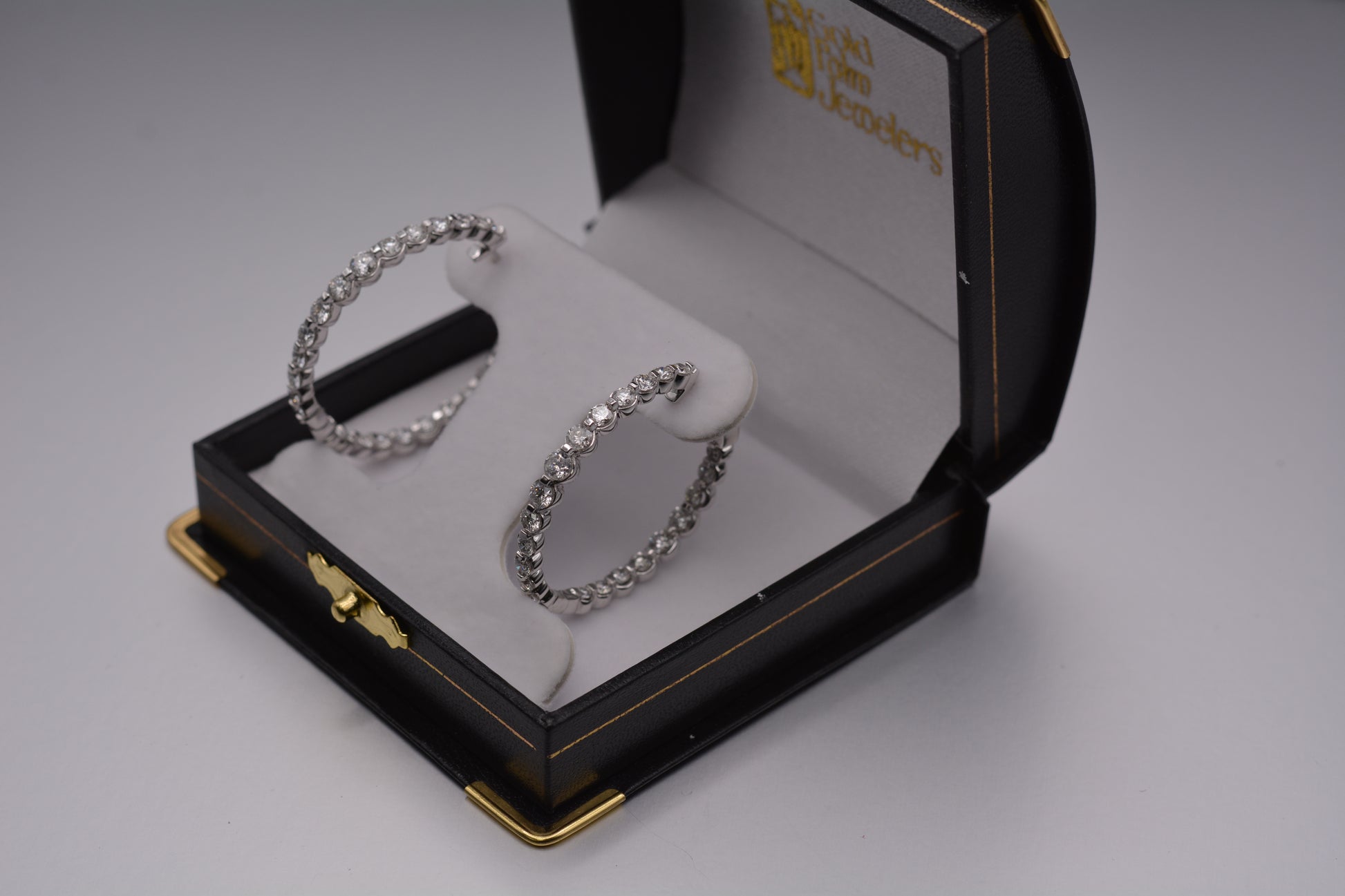 14KT Graduated Diamond Hoops